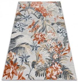 Dywany Łuszczów Kusový koberec Botanic 65262 flowers grey – na von aj na doma - 157x220 cm