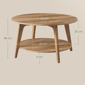 Konferenčný stolík NORDIC, 80x45cm, hnedá Vasagle