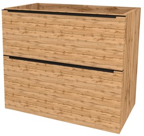 Mereo Mailo, kúpeľňová skrinka 61 cm, čierne madlo, Multidecor, Dub Wotan, MER-CN590SBDWOT