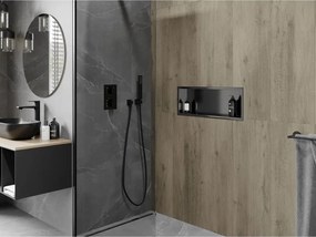 Mexen X-Wall-R, polica na zapustenie s prírubou  60 x 20 cm, grafitová matná - 19E0602010