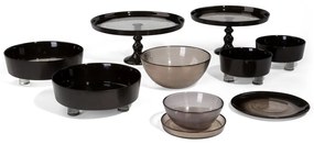 DEKORAČNÁ SKLENENÁ MISKA LEA (02) (FI) 21X10 CM ČIERNA