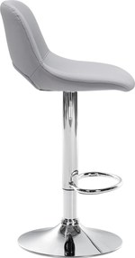 Barová stolička Camden - koženka, chróm rám - Sivá