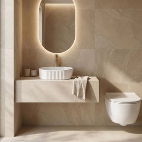 Rea Vanda Mini 40, umývadlo na dosku 400×300×120 mm, biela lesklá, REA-U3536