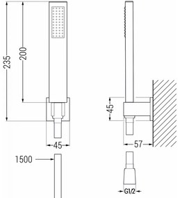 Mexen príslušenstvo - 1-bodový ručný sprchový set R-02, zlatá, 785005050-50