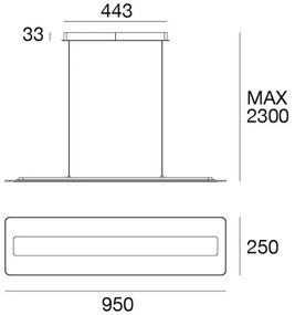 Linea Light 8939 - LED Luster na lanku ANTILE LED/45W/230V CRI 90 biela/zlatá