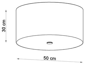 Stropné svietidlo Otto, 1x biele textilné tienidlo, (biele sklo), (fi 50 cm)