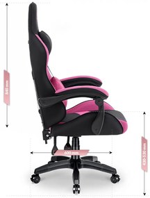 Herné kreslo Rainbow Pink-Black Mesh