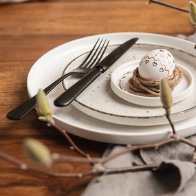 Porcelánový set 16 ks – Gaya Atelier sivé fŕkané - 453096