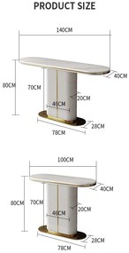 KONZOLA GASTON ZLATÝ PODSTAVEC + BIELA + SYNTETICKÝ MRAMOR