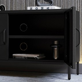 ROSA Moderná čierna kovová TV skrinka