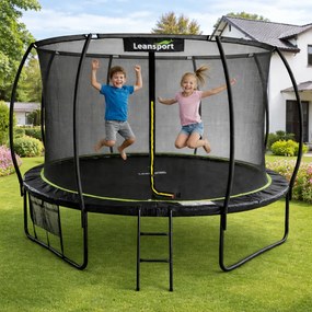 LEAN Sport Záhradná trampolína LEAN s vnútornou sieťou, čierno-zelená, 427 cm, 14 stôp