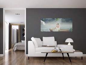 Obraz - Žena na loďke (120x50 cm)