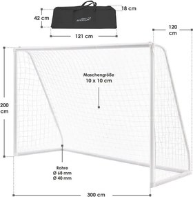 Futbalová bránka 300×200 cm s úchytovým systémom