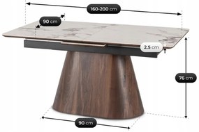 PROXIMA.store - Rozkladací jedálenský stôl LIZBONA FARBA: čierna, konštrukcia: orech