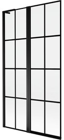 Mexen Mist L, 2-krídlová vaňová zástena, ľavá 100 x 150 cm, čierna mriežka, čierna - 8A9L-100-011-70-77-L