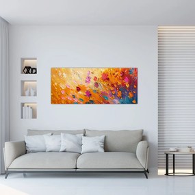 Obraz - Maľba farebných kvetov (120x50 cm)