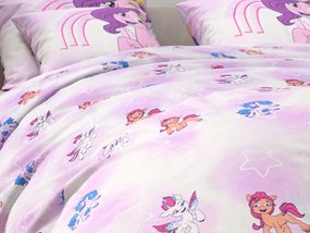 Detské bavlnené obliečky MY LITTLE PONY STARS biele Rozmer obliečky: 60 x 70 cm | 140 x 200 cm