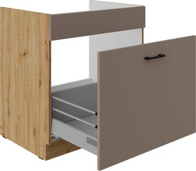 Dolná kuchynská skrinka pod drez Barb 80 ZL 1S BB (dub artisan). Akcia -21%. Vlastná spoľahlivá doprava až k Vám domov. 1134478