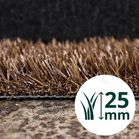 Europe Grass, Umelá tráva PartyGrass Brown, vyrezať kruh, šíře 4m, hnedá