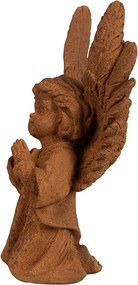 Dekoratívna hrdzavá figúrka anjel modliaci - 13*8*19 cm