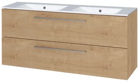 Mereo Mereo, Bino, kúpeľňová skrinka s keramickým umývadlom 121 cm, biela, dub, MER-CN623