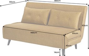 Dizajnová rozkladacia pohovka Bleddyn 140 cm horčicový zamat
