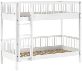 Biela poschodová detská posteľ z bukového dreva 90x200 cm Forrest – Vipack