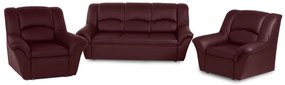 Kožená sedacia súprava DUBAJ LUX 3+1+1, vínová (K-56)