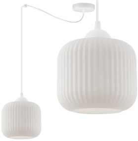 Závesné svietidlo Riffle Spider, 1x biele sklenené tienidlo, w