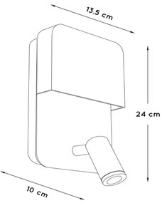 Lucide 79200/08/30 - LED Nástenné svietidlo BOXER LED/5W/230V + LED/5W USB čierna