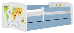 Detská posteľ Babydreams mapa sveta modrá