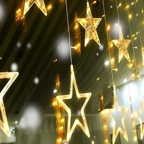 Vianočný svetelný záves 120 LED hviezdy teplá biela VK26212