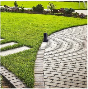 Elektrický záhradný stĺpik Electric, nerezová oceľ, 2 zásuvky, čierna, (20 cm)