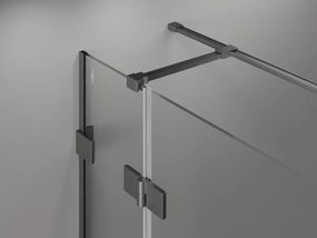 Mexen Lunar T, výklopný sprchový kút pravý 110 x 110 cm, 8mm číre sklo, profil grafit brúsený, 834T-110-110-66-00-P