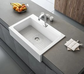 Sapho Sapho, ARYA keramický drez s otvorom pre batériu 66x62cm, biela, 50166