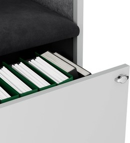 Akustická kabína SALLY MentalBox 600 mm – sivý korpus, tmavosivé sedadlo