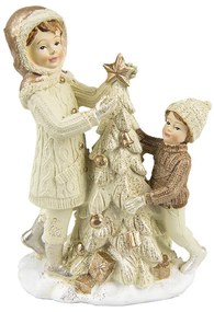 Vianočné dekorácie deti pri stromčeku - 10*5*14 cm