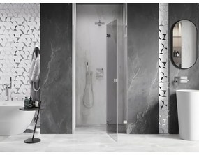 Mexen, Mexen Lunar L Otočné pravé sprchové dvere 125 cm, priehľadné, chróm - 834L-125-000-01-00-P