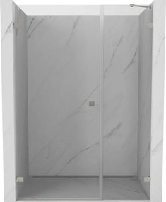 Mexen Lunar-B, ľavé otočné sprchové dvere 140 cm, 8mm číre sklo, oceľový profil, 832S-140-050-97-00-L