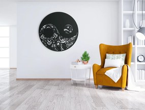 drevko Drevená nálepka Jin-jang Rozmer obrazu: 32,5 x 32,5 cm, Farba dekorácie: Čierna
