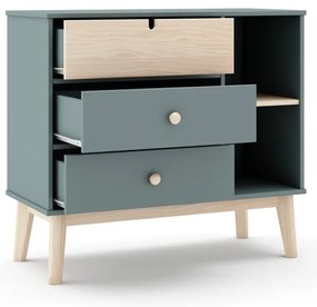 Detská komoda sivozelená 90x81x40 cm Estefania – Marckeric