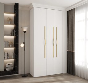 Šatníková skriňa 120 cm Carmela 40-2 (biela + zlatá). Akcia -20%. Vlastná spoľahlivá doprava až k Vám domov. 1126554