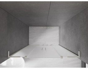 Mexen Velar L Duo, posuvné sprchové dvere do otvoru 150 cm, 8mm sklo námraza, brúsená oceľ, 871-150-003-32-97