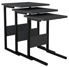 Skladací stôl Sali Black, 3 ks
