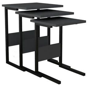Skladací stôl Sali Black, 3 ks