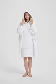 Deka s rukávmi HOODIE biela