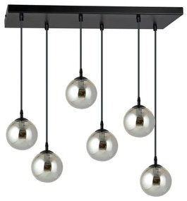 Luster na lanku COSMO 6xE14/10W/230V čierna/šedá