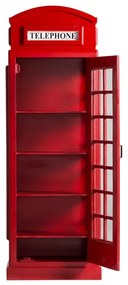 furniture-nabytek.cz - Masivní vitrína London police v červené barvě, lakovaná, z mangového dřeva – 64×40×185 cm