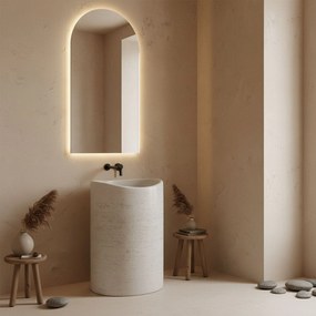 Rea Merlo, voľne stojace umývadlo, 550×340×855 mm, ecru/béžová matná, REA-U0616