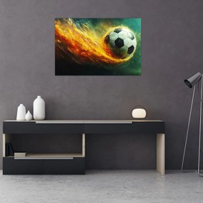 Obraz - Futbalová lopta v lete (90x60 cm)